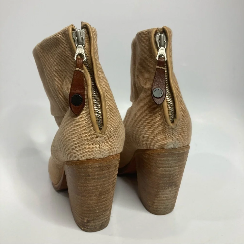 Rag & Bone Newbury Canvas ankle boots‎ camel size 9.5